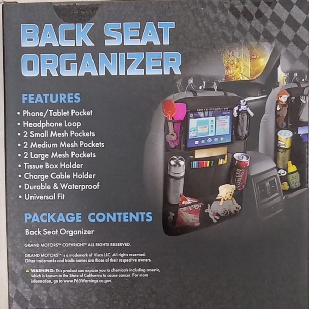 Black Back Seat Organizer For Your Kids